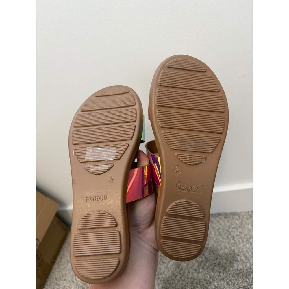 Vintage Y2K Iridescent Bamboo Kiki 2-Strap Sandal – Size 6 – New in Box - Picture 3 of 5